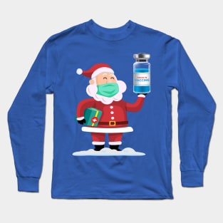 Shanta Claus with COVID 19 VACCINE Long Sleeve T-Shirt